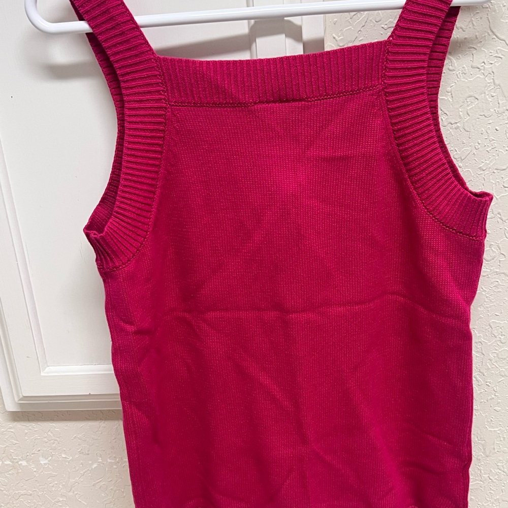LOFT Fuchsia Knit Tank Top